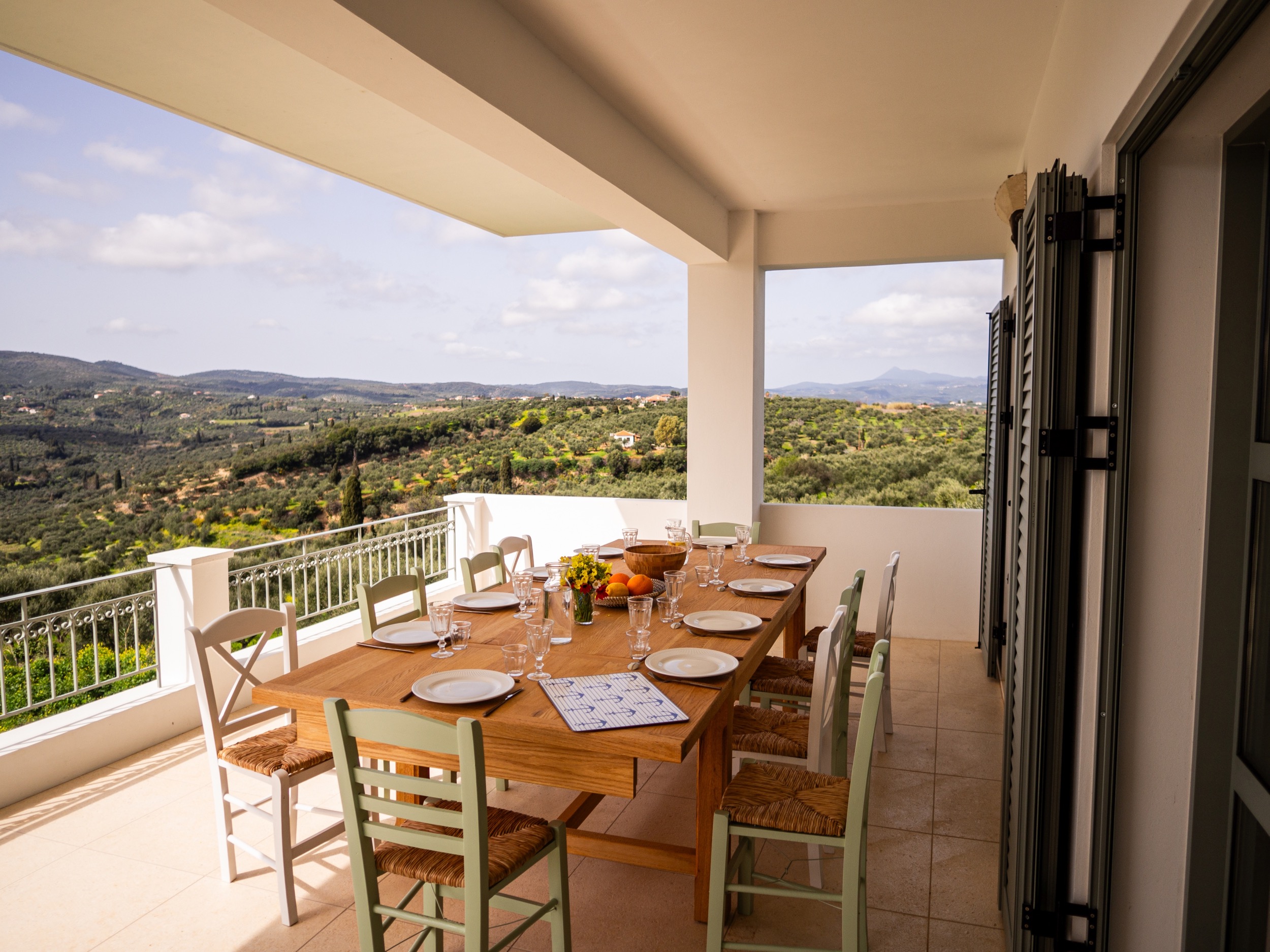 terrassen ausblick villa gerakada koroni peloponnes 13